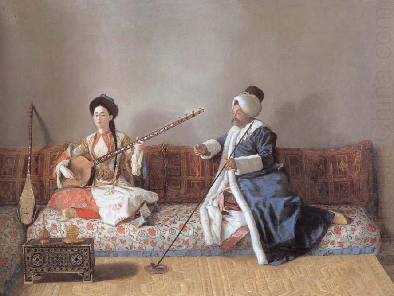 Jean-Etienne Liotard Portrait of M.Levett and of Mlle Glavany Seated on a Sofa china oil painting image